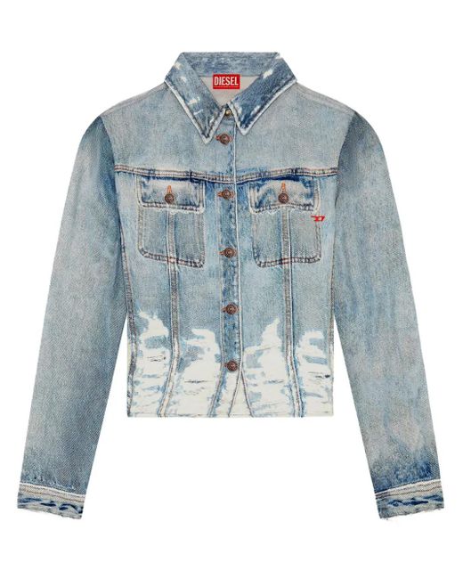 DIESEL Blue C-Lorelle Denim-Print Shirt