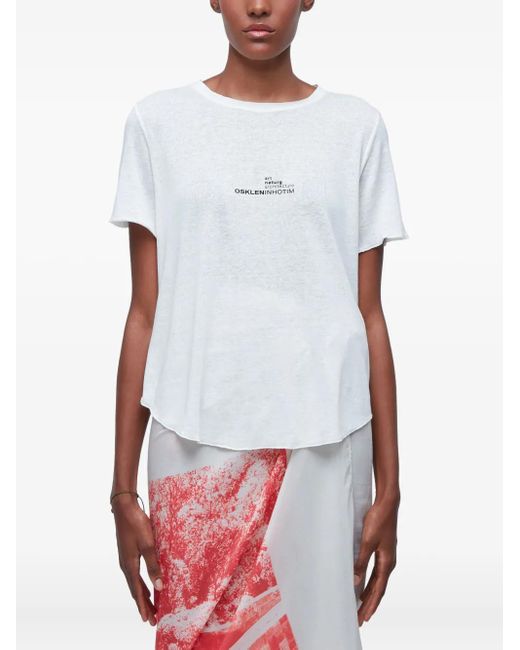 T-Shirt Con Orlo A Taglio Vivo di Osklen in White