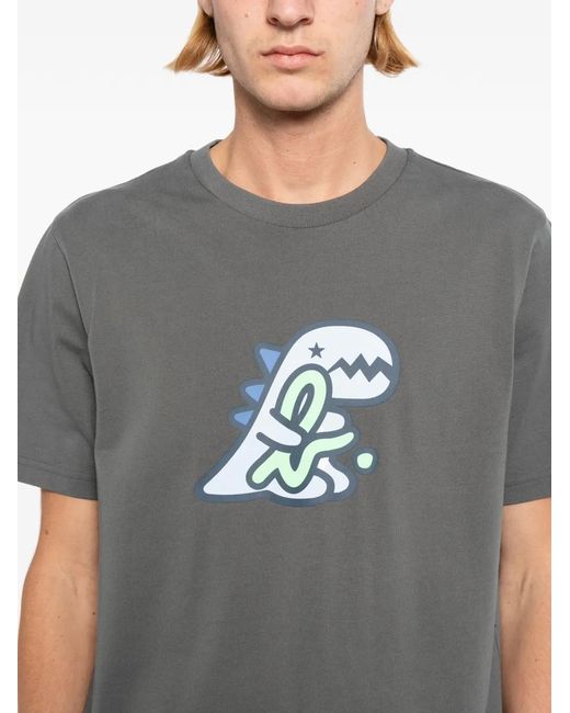 SPORT b. by agnès b. Gray Hugging Dino T-Shirt for men