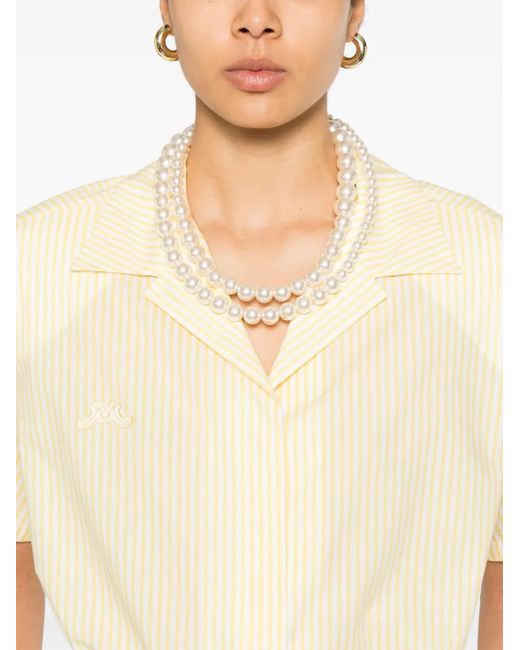 ROWEN ROSE Gestreept Blouse in het Natural