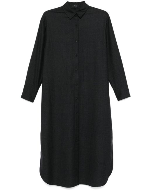 Theory Flannel Shirt Dress in Black Lyst UK