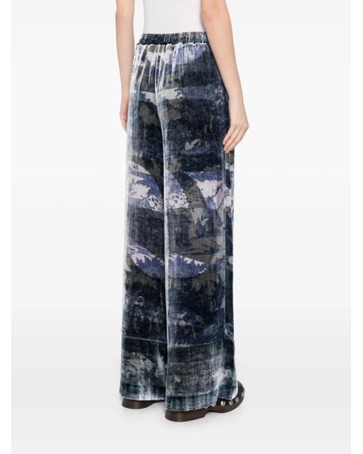 Pierre Louis Mascia Blue Velvet Trousers