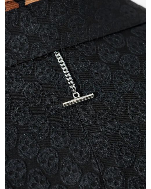 McQueen Black Skull-Print Two-Button Blazer for men