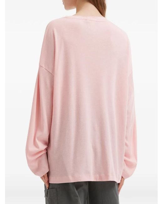 Mini Cream Pink Lettering-Print T-Shirt