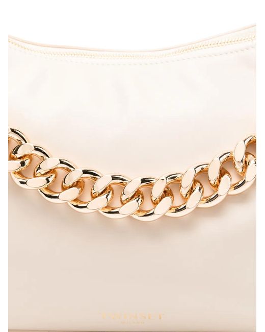 Twinset Natural Chain-Detailed Shoulder Bag