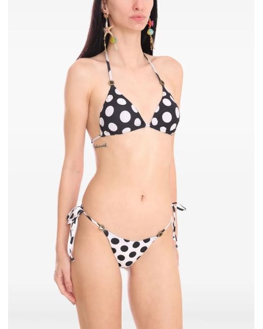 Amir Slama White Bikini mit Polka Dots