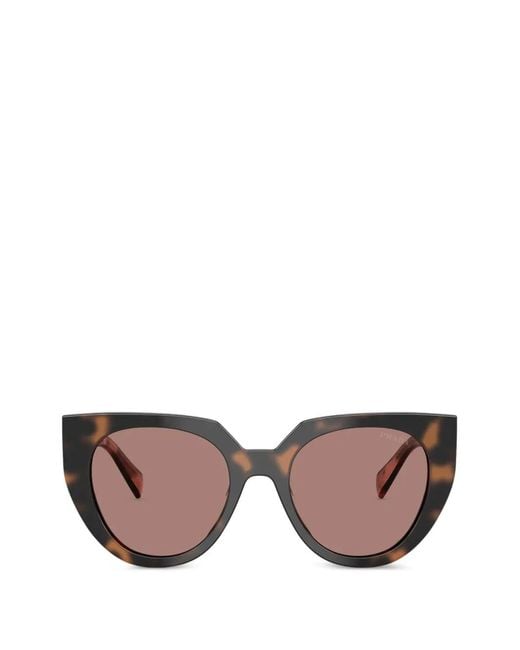 Prada Pink Tortoiseshell-Effect Cat-Eye Sunglasses