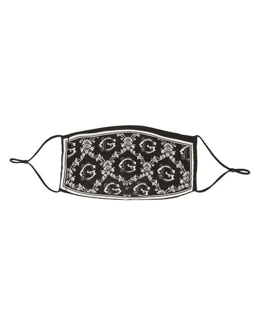 Dolce & Gabbana Black Brocade-Print Face Mask