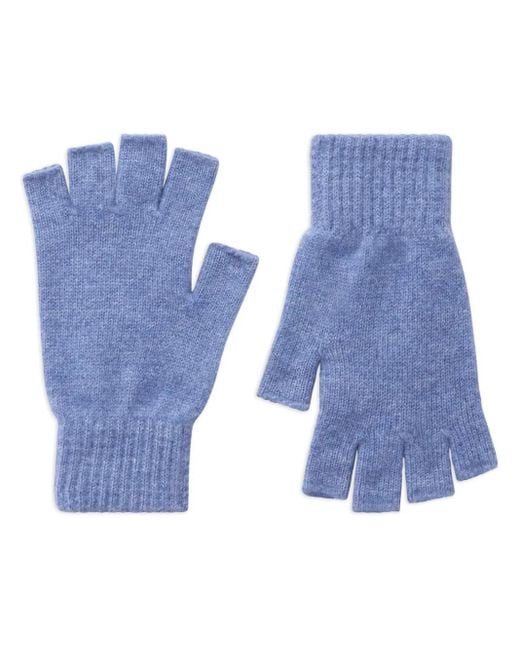 Pringle of Scotland Blue Fingerless Cashmere Gloves