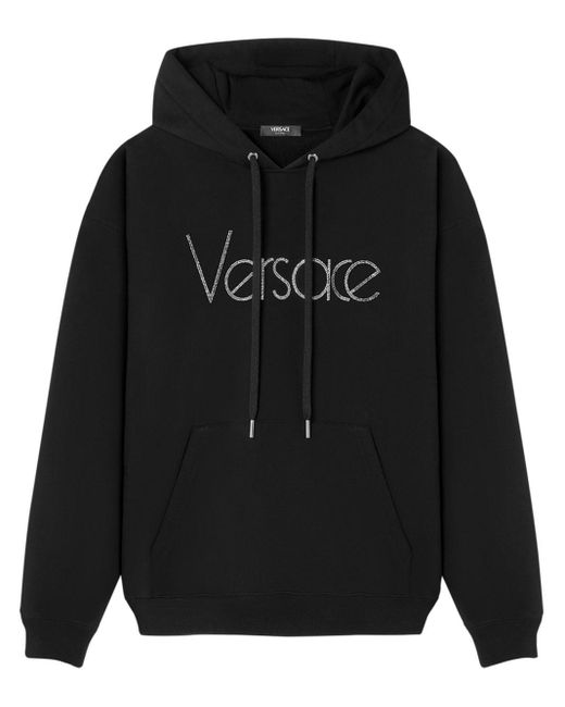 Versace 1978 Re-Edition embellished-logo hoodie in Black für Herren