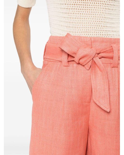 Peserico Pink Mélange Linen Shorts