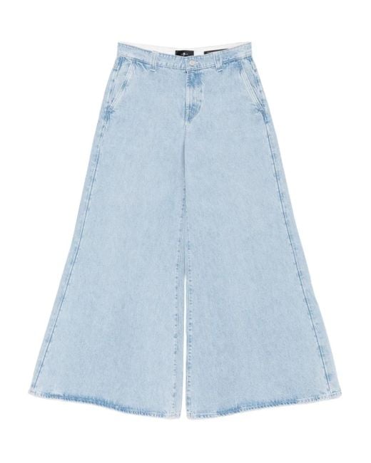 7 For All Mankind Blue Willow Split-Detail Jeans