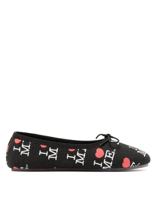 Ashley Williams Black I Heart Me Melody Ballerina Shoes