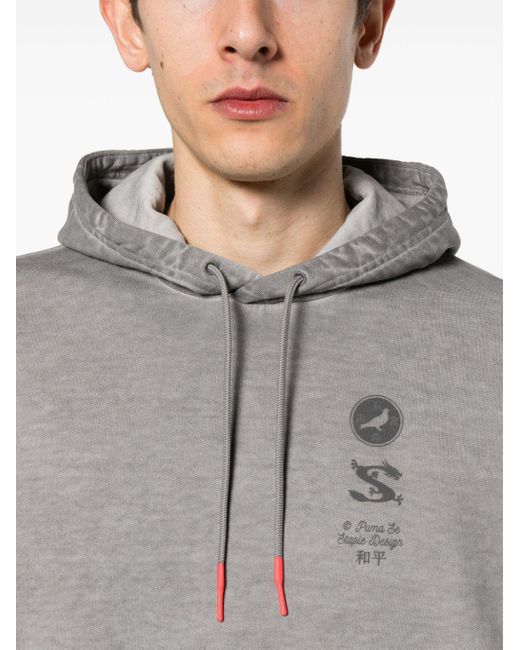 PUMA X Staple Hoodie mit Logo-Print in Gray für Herren