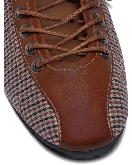 Bernardo Brown Billie Check-Pattern Lace-Up Shoes