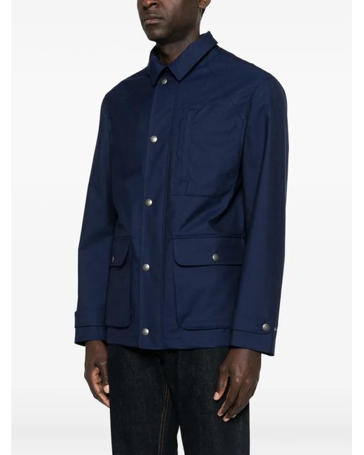 Brunello Cucinelli Blue Flap-Pockets Jacket for men