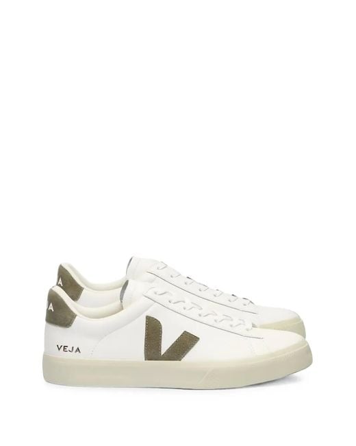 Veja White Campo Logo-Patch Sneakers for men