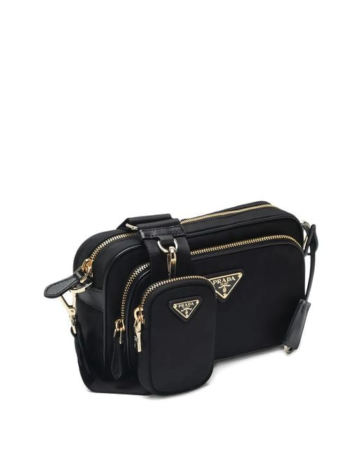 Prada Black Top-Zip Cross Body Bag
