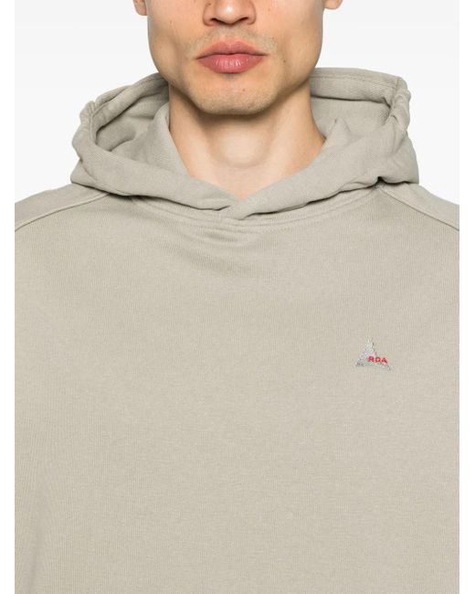 Felpa Con Cappuccio E Logo di Roa in Natural da Uomo