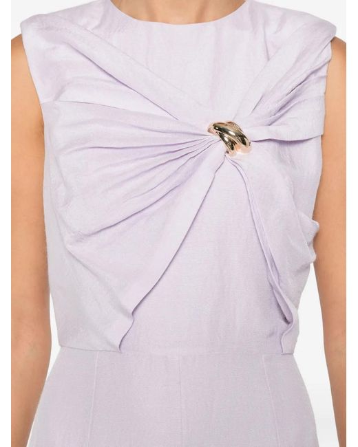 Roland Mouret Purple Knot-Detailing Midi Dress