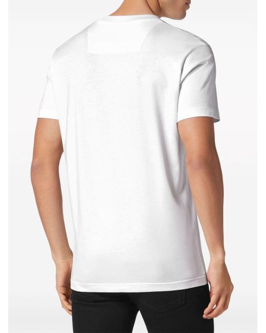 T-shirt Dripping Skull di Philipp Plein in White da Uomo