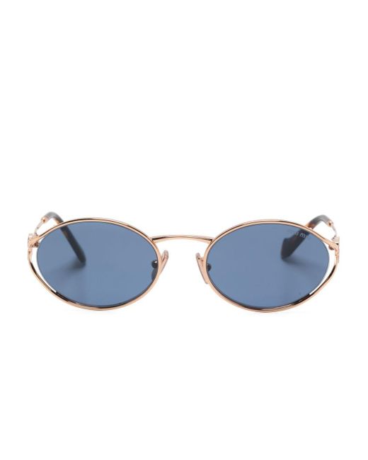 Miu Miu Blue Oval-frame Sunglasses