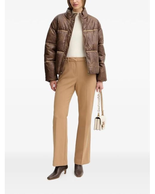 Guess Brown Stitched Puffer Jacket