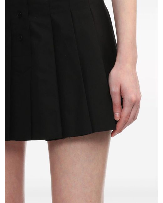 we11done Black Logo-embroidered Cotton Skirt