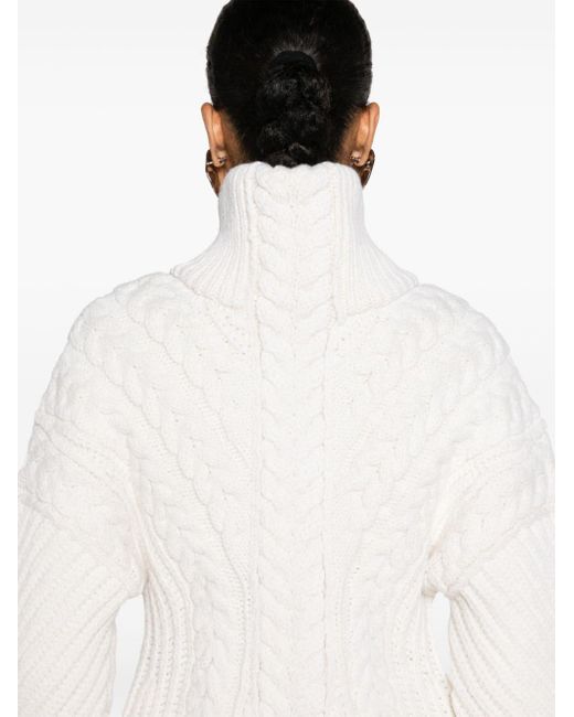 Jersey de cuello alto con aberturas Alexander McQueen de color White