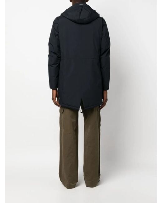 Herno Blue Flap-Pockets Hooded Jacket for men