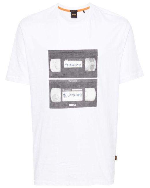 Boss T-Shirt mit grafischem Print in White für Herren