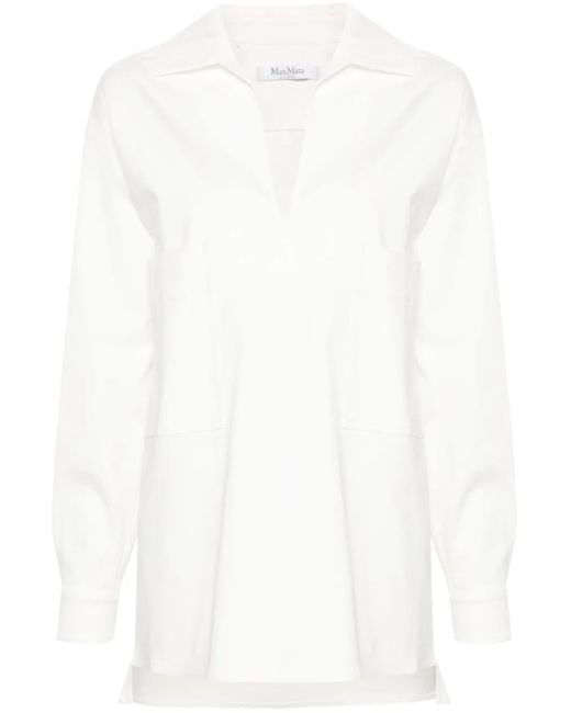 Max Mara White Cotton Blouse