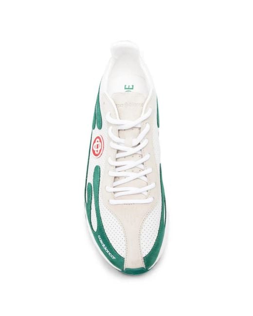 Casablanca Green Stade Lt Perforated-Leather Sneakers for men