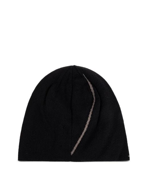 Roa Black Logo-Print Beanie Hat