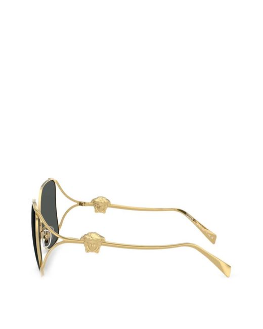 Versace Gray Medusa Square-Frame Sunglasses