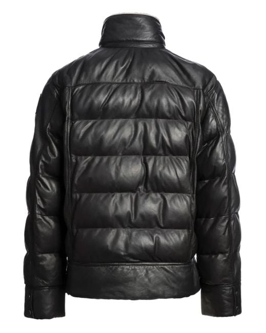 Parajumpers Black Gian Leather Jacket for men