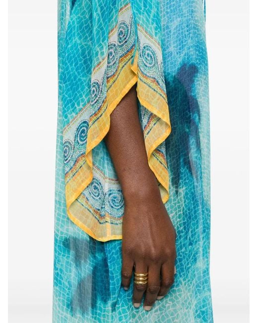 Casablanca シフォン シルクマキシドレス Blue
