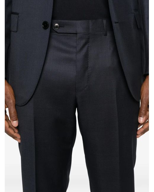 Zegna Blue Single-Breasted Wool Suit for men
