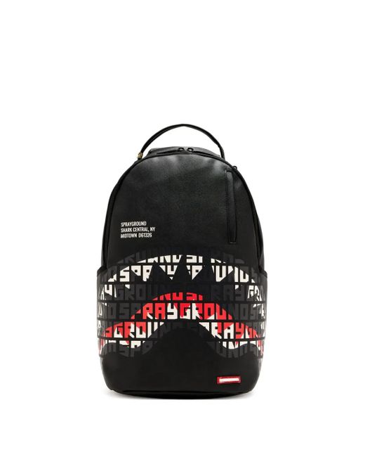 Zaino Sprayground Shark Central Split Infinity - Nero, Pelle Finta, Edizione Limitata - copertina