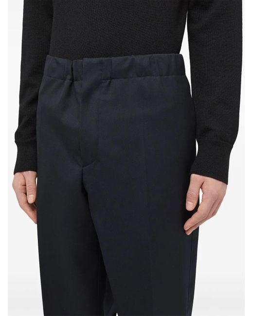 Jil Sander Wollen Broek Met Toelopende Pijpen in het Blue voor heren