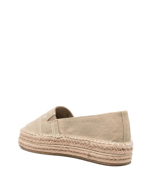 Tommy Hilfiger Natural Logo-Embroidered Espadrilles