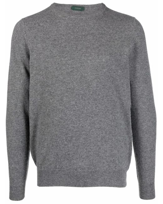 Zanone Gray Crew Neck Jumper for men