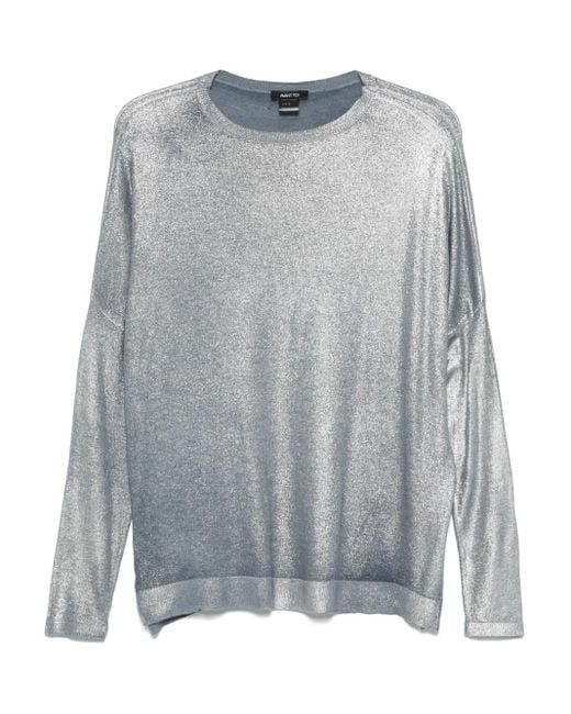 Avant Toi Gray Lamé Top
