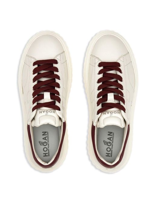 Hogan White H-stripes Leather Sneakers