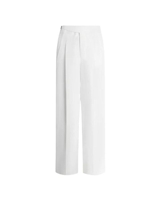Dolce & Gabbana White Linen And Silk Canvas Trousers for men