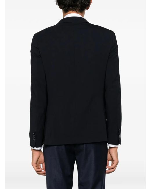Manuel Ritz Blue Single-Breasted Notched-Lapels Jacket for men
