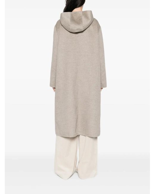 Abrigo con capucha y botones Liviana Conti de color Natural