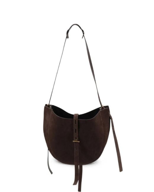 MINOBOSSI White Lizzie Suede Shoulder Bag