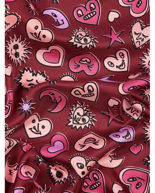 Paul Smith Red Heart-Print Scarf