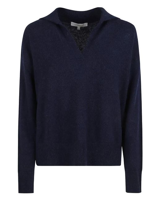 Antonelli Blue Polo-Neck Wool Knit